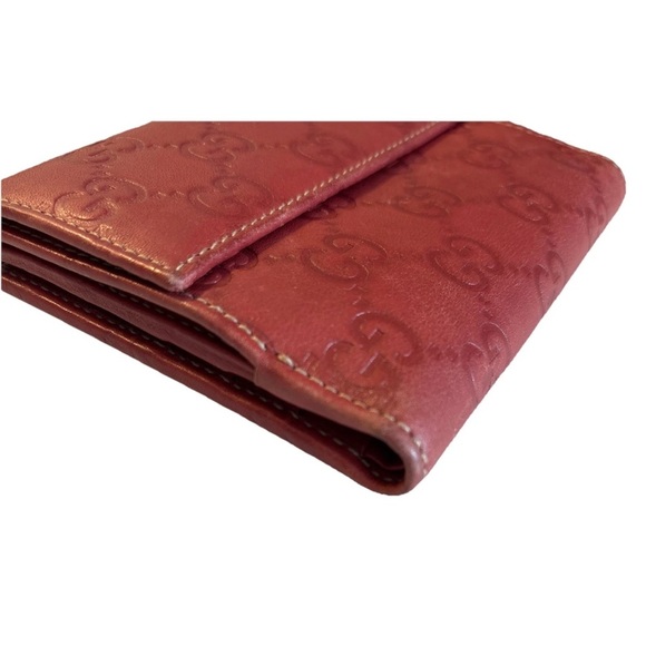 Authentic Vintage Gucci Guccissima Red Leather Wallet with box Made in Italy - Picture 10 of 12